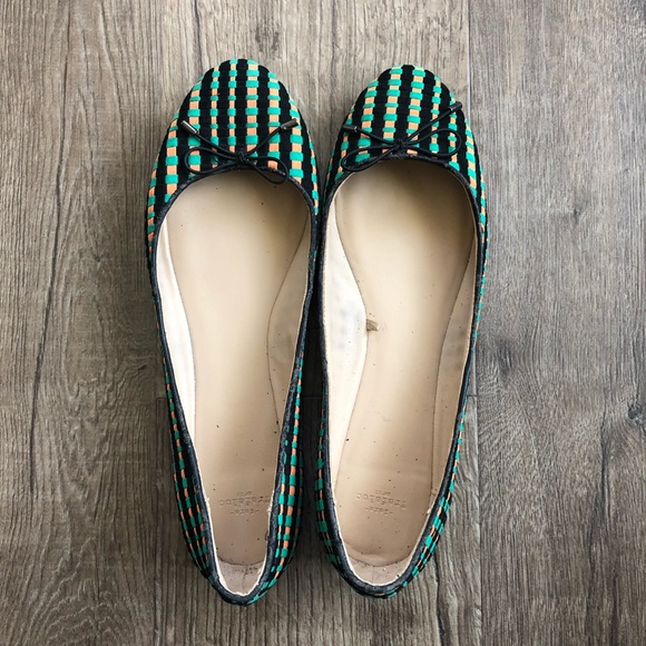 Zara Shoes - Zara Trafaluc Green Black Woven Ballet Flat 41